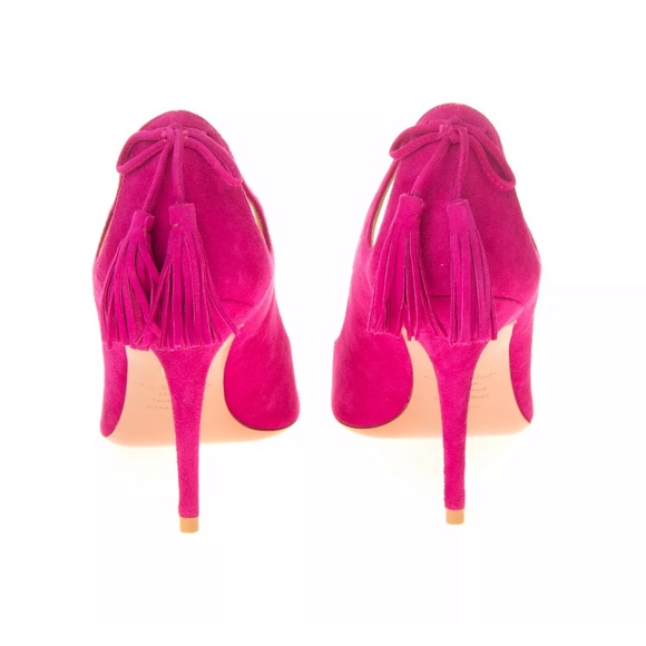 Aquazurra-Magenta Fuchsia Tassel Heel Pumps - Picture 5 of 8